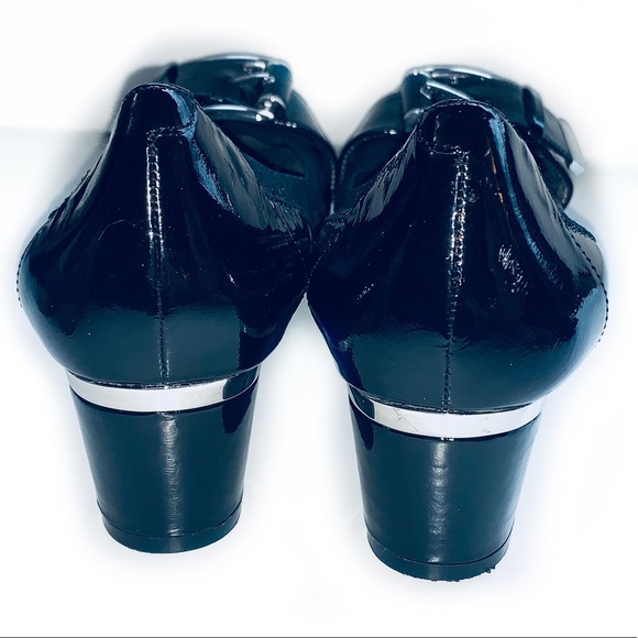 Me too 6 Black Patent Leather Buckle Heels - Picture 4 of 6